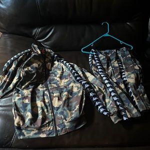 selling top and bottom to kappa suit never worn just hung up in a closet